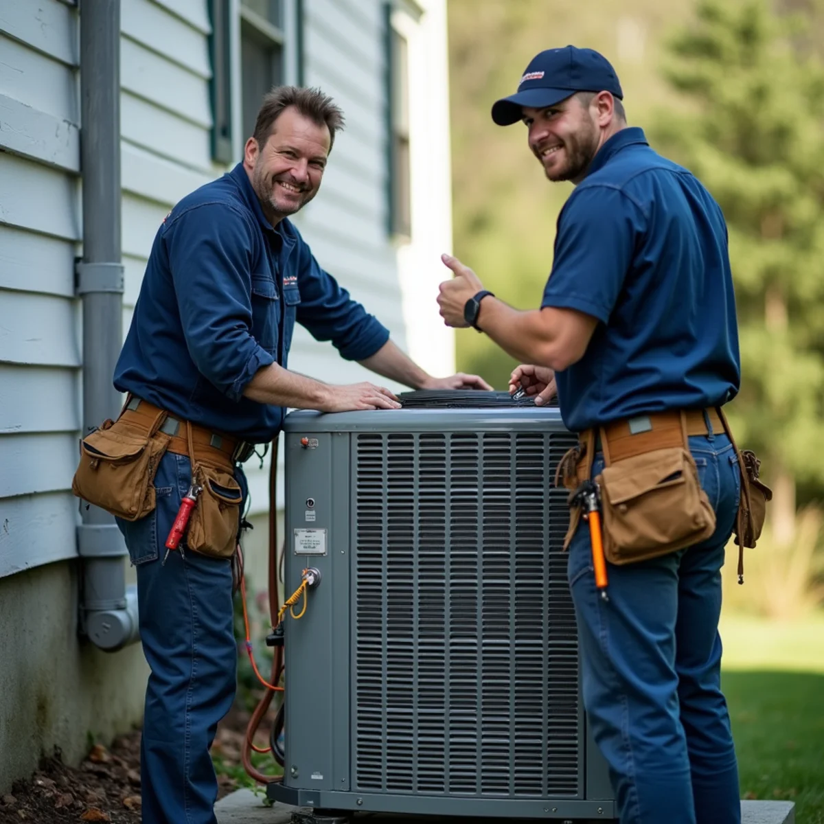 Brand new high-efficiency AC condenser installed with insulated lineset and whip in Harford County